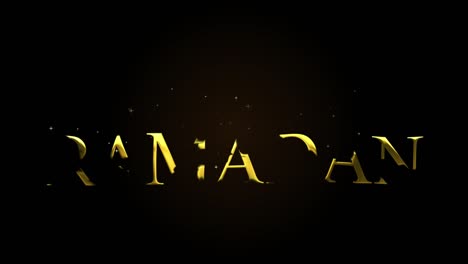 happy ramadan background with golden elegant lighting text.