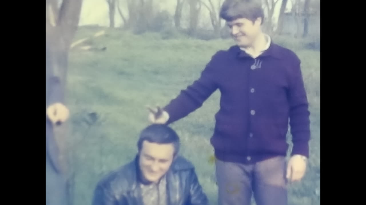 Group of Young Men Standing Together in the Soviet Union. CIRCA USSR 1980s: A powerful video capturing the unity of young men in the Soviet Union during the era of communism and socialism.