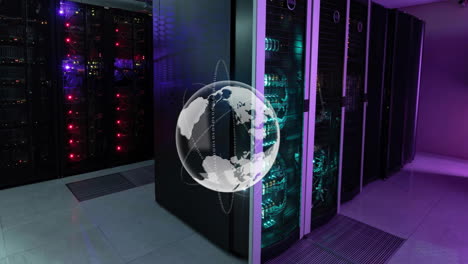 Animation-of-globe-and-data-processing-over-computer-servers