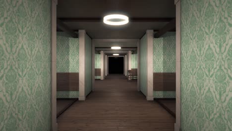 empty hotel corridor at night