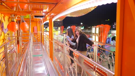 carnival walkway at night