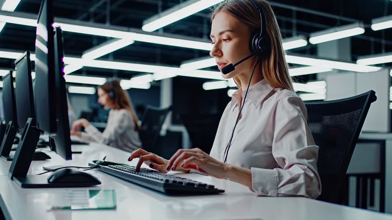 Callcenter-Mitarbeiter bei der Arbeit