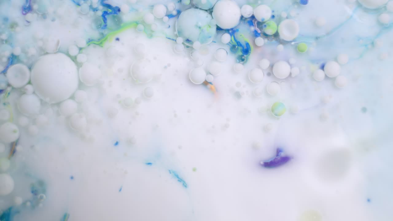 Abstract Liquid Art with Bubbles