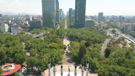 drone shot chapultepec reforma avenue mexico city