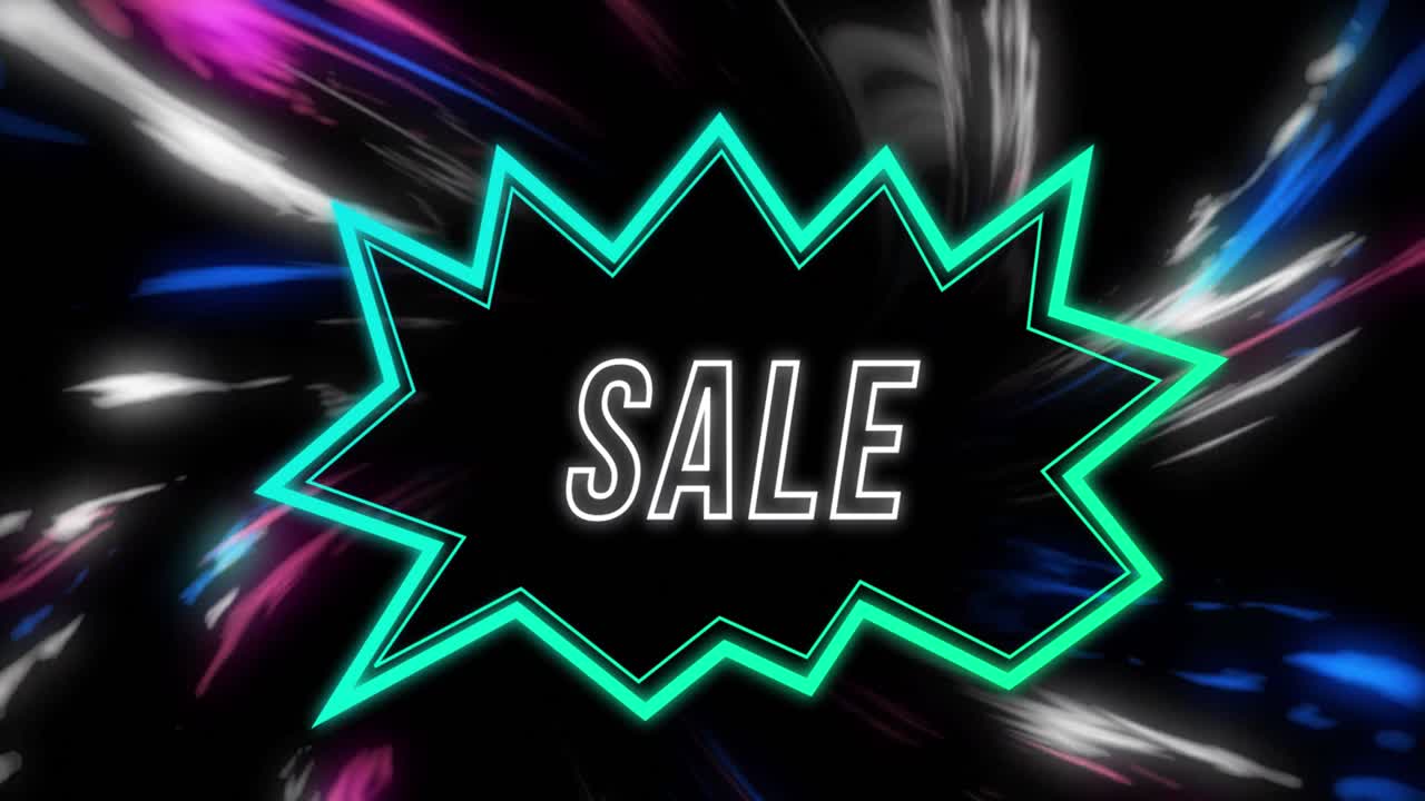 animación de la venta sobre la forma y las luces sobre fondo negro