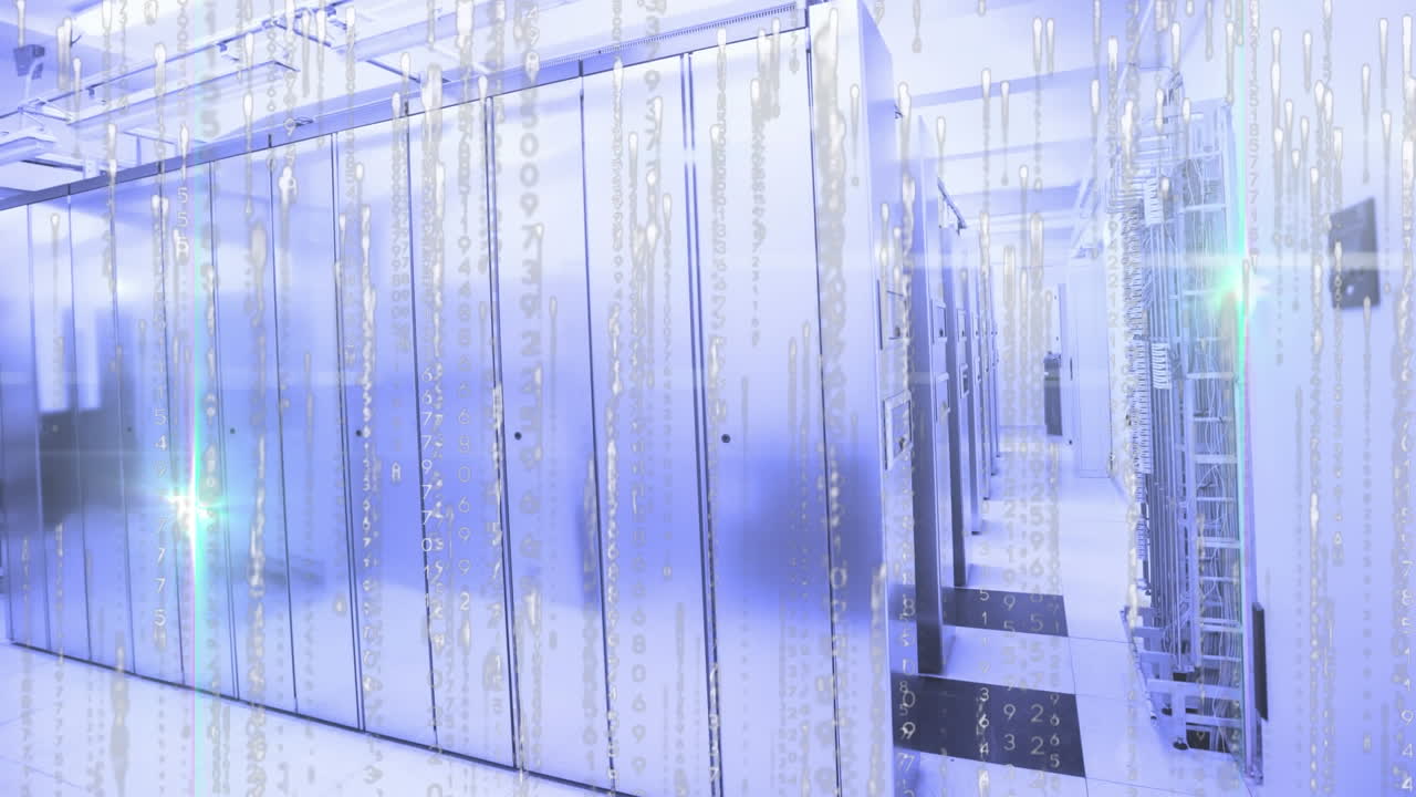 서버 방 위에 있는  ⁇ 색 트레일과 빛의 반점의 애니메이션