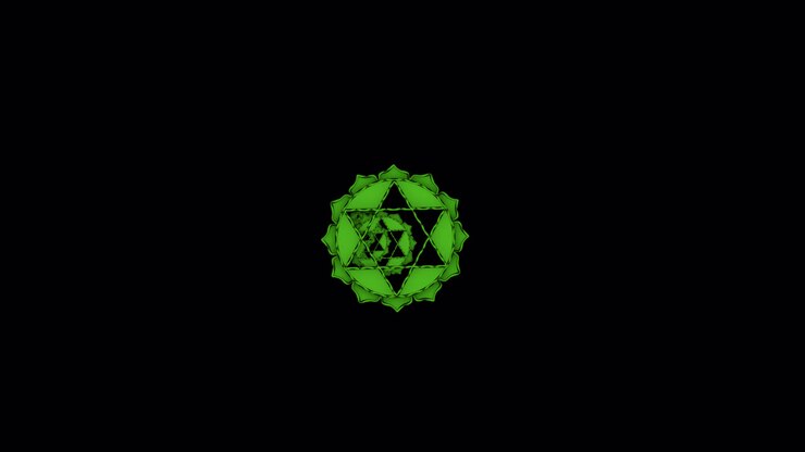 Chakra del Cuore animato luminoso e di alta qualità con canale alfa. Ideale per elementi visivi di amore, guarigione ed equilibrio