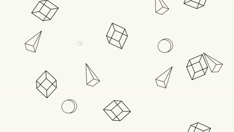 colors lines and geometric figures in white background animation