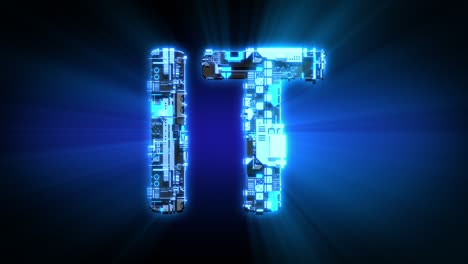 it shining blue digital cyber text, isolated - loop video