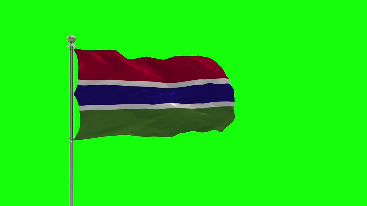 감비아의 3d 일러스트레이션은 크로마가있는 기둥에 흔들리는 발입니다.