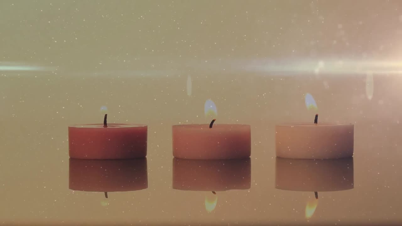 베이지색 배경에 있는  ⁇ 불 위에 있는 불빛의 애니메이션