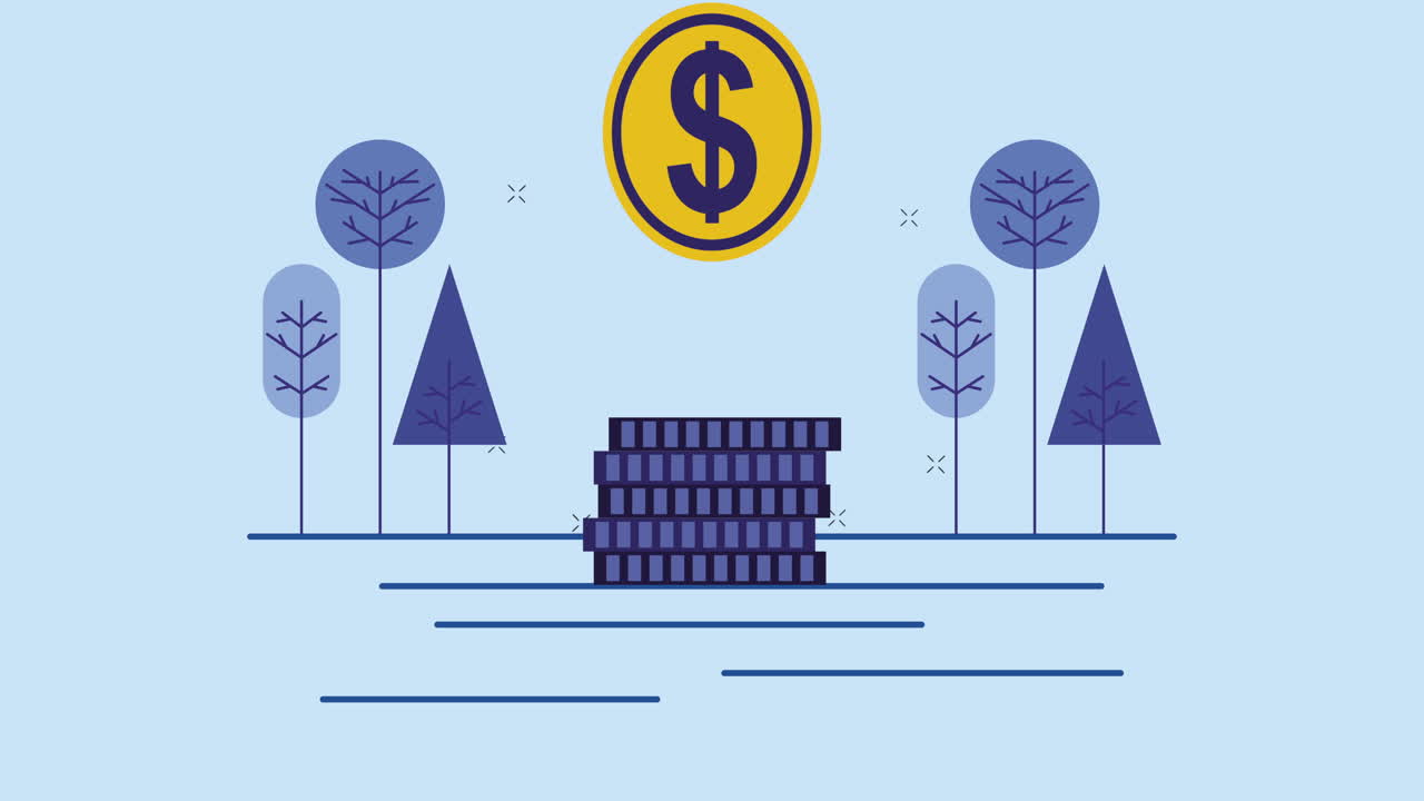 monedas dinero en efectivo dólares animación