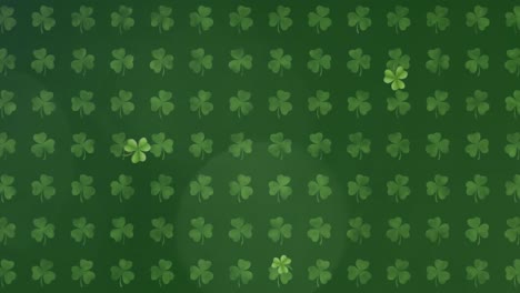 Animation-of-green-clovers-in-background-for-St.-Patricks-day