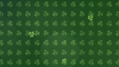 animation of green clovers in background for st. patricks day