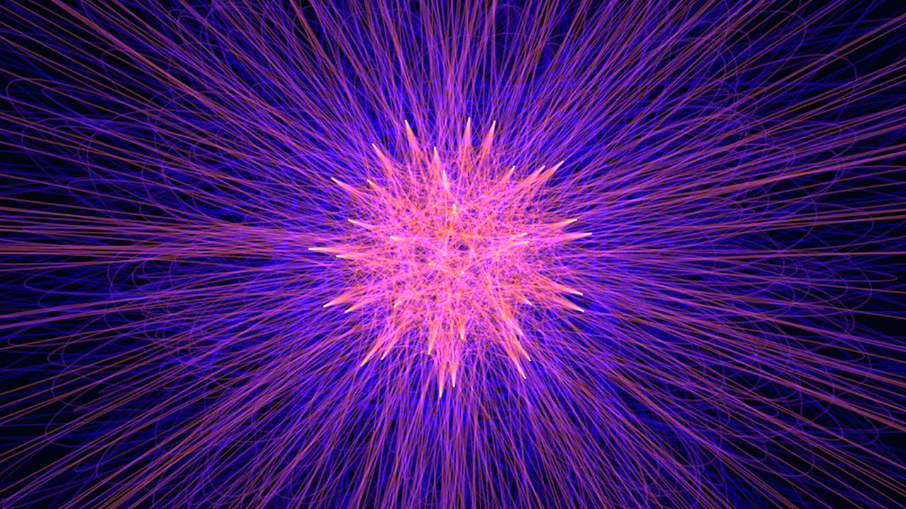 A digital art piece formed by colorful lines in a circular motion, displaying a vibrant and dynamic visual experience through the movement and pattern of the lines