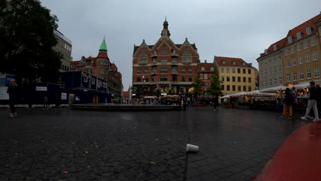 Timelapse-De-La-Plaza-Kultorvet-En-Copenhague,-Dinamarca