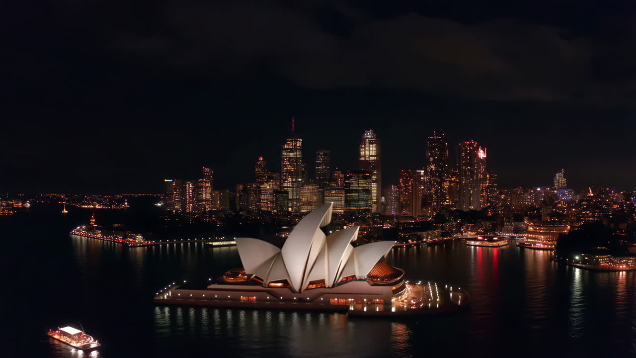 Sydney Opera House and City Skyline at Night
