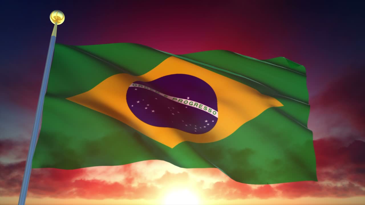 Bandeira do Brasil em 4K Altamente Detalhada em Loop