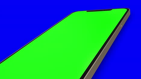 green screen smartphone on blue background, perfect for video overlays