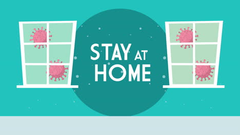 house scene stay at home campaign animation