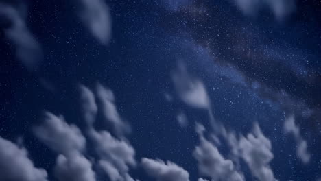 starry night sky through clouds