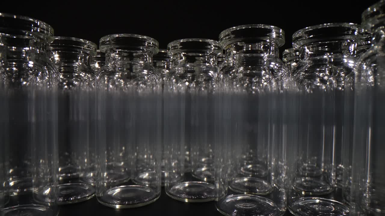 Rows of Empty Glass Bottles