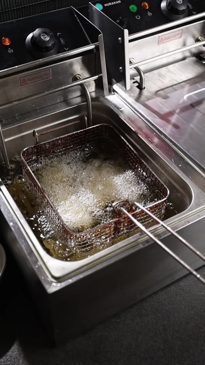 Kommerciel friturekoger med mad