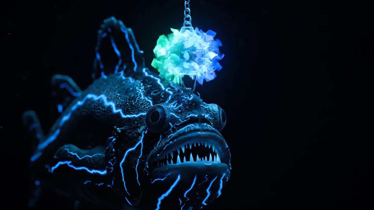 Anglerfish with bioluminescent lure