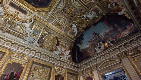 detailed view of the louvre's ornate ceiling