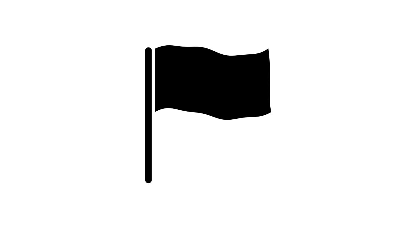 flag with stick animated cartoon icon animation with optional luma matte. 4k video