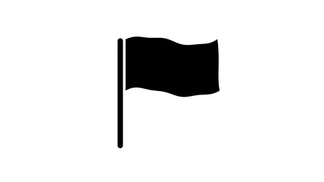 flag with stick animated cartoon icon animation with optional luma matte. 4k video