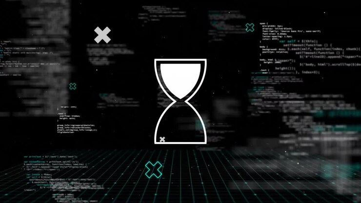 Animation of egg timer icon over data processing