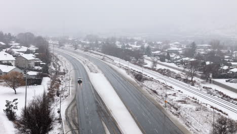 El-Velo-De-Invierno-En-La-Autopista-1-De-Kamloops.