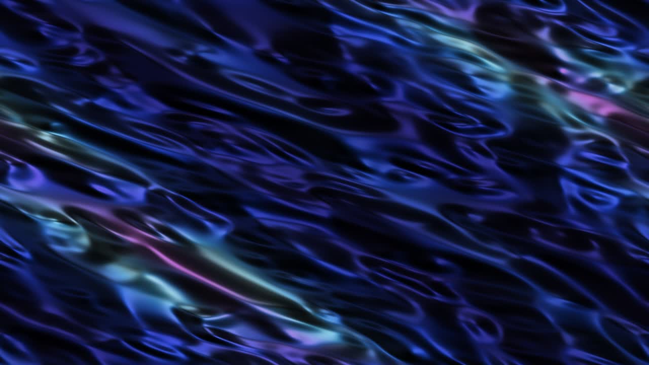 rayas de luz de neón se mueven a través de una superficie líquida oscura, video de bucle
