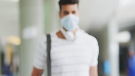 Front-view-of-Caucasian-man-wearing-a-coronavirus-Covid19-mask