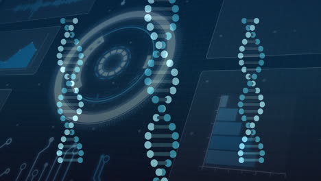 Procesamiento-De-Datos-Científicos,-Cadenas-De-ADN-E-Interfaz-Circular-En-Animación