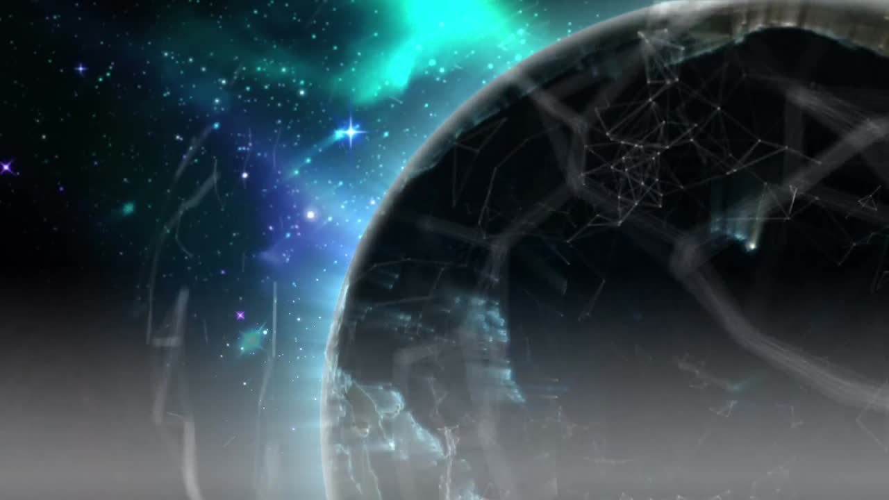 animación de formas que se mueven sobre el globo