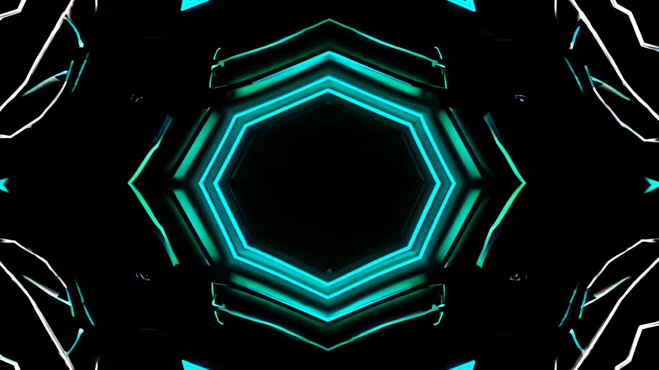Visualizzazioni di tunnel geometrico al neon