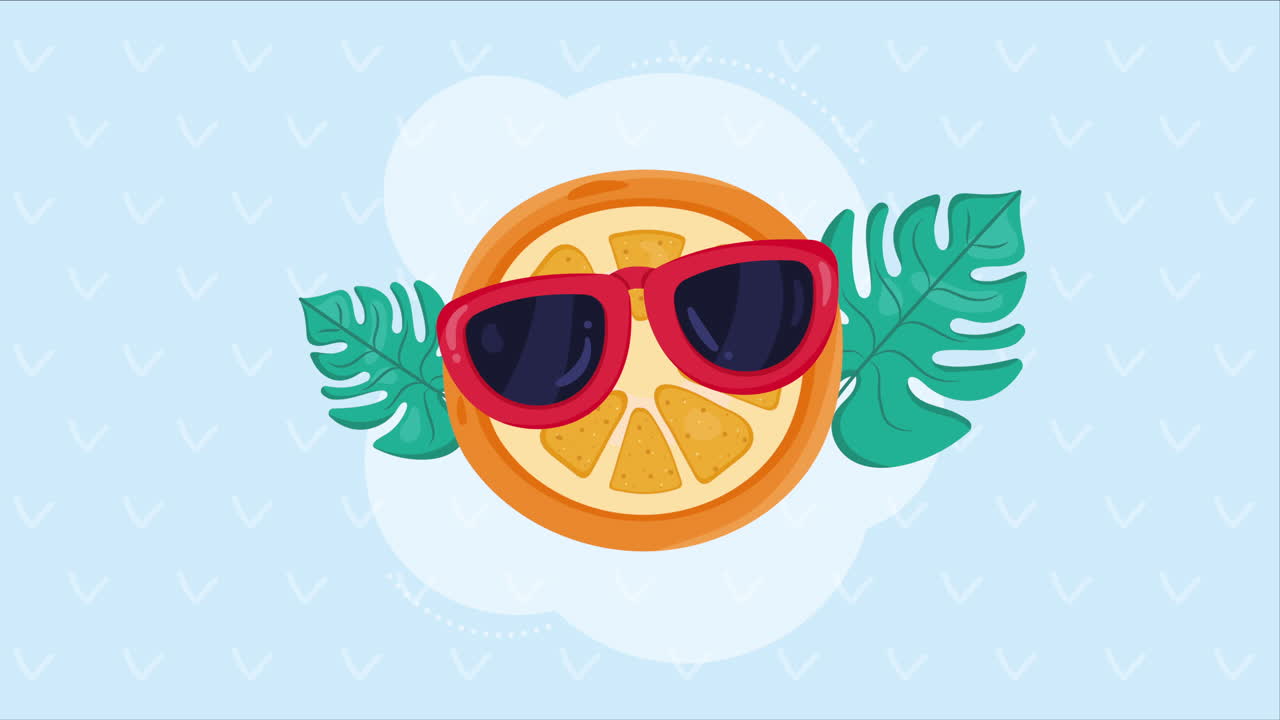 오렌지색 애니메이션으로 여름 선글라스