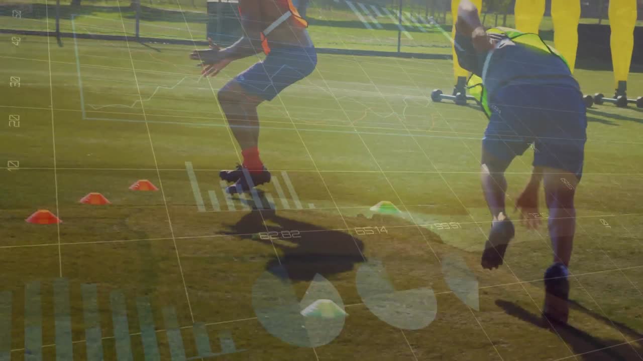 다양한 남성 축구 선수 팀 훈련에 대한 통계 데이터 처리 활성화