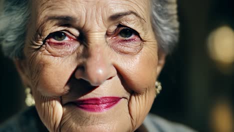 retrato en primer plano de una anciana con una sonrisa suave
