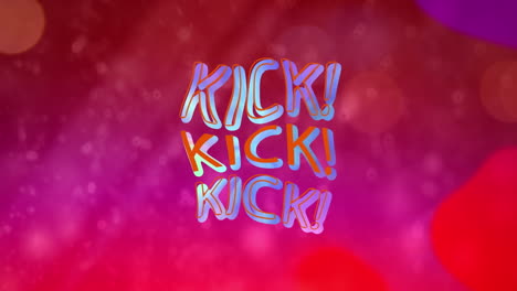 animación de patada en la flexión de texto de colores sobre lava fundida rosa y roja