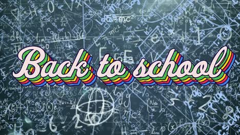 Digital-animation-of-back-to-school-text-in-vintage-style-against-mathematical-equations-against-blu