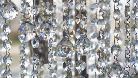 crystal chandelier. sparkling crystals. contemporary crystal decoration. close-up. hanging crystal balls, vintage crystal lamp details. diamonds, precious stones. lighting
