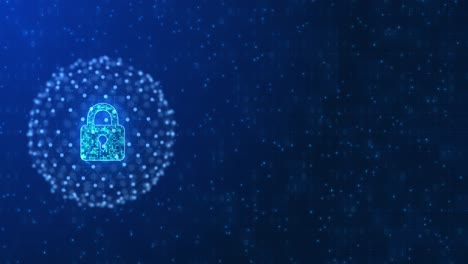4k fondos de concepto de seguridad de datos en la nube de bucle infinito con cerraduras digitales.