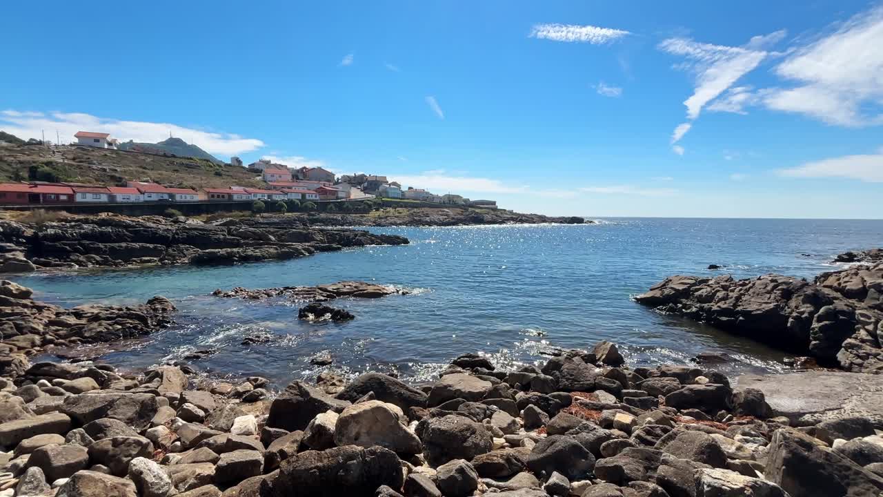 Sunny Day on the Coast of Atlantic Ocean near Spain