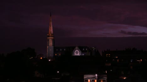 a dramatic church scene set against a dark and dramatic background.