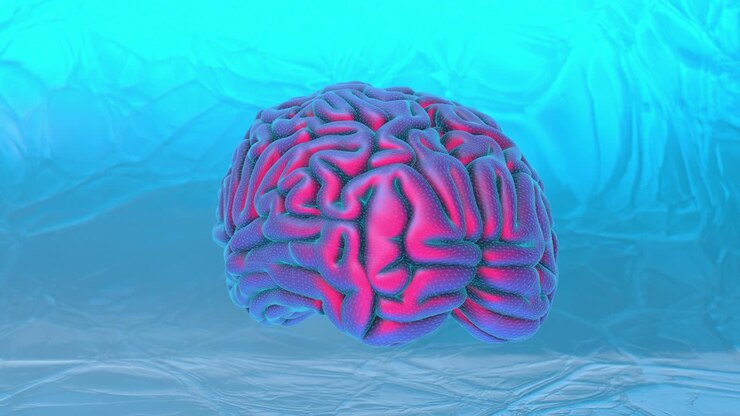 Cervello umano congelato con wireframe che ruota in 3D, movimento video di arte astratta in loop senza interruzioni