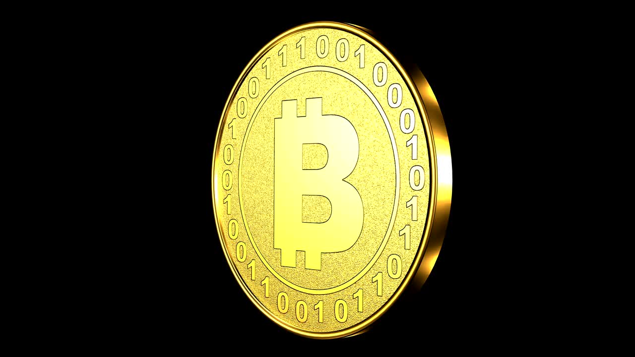 Bitcoin rendered as a gold coin. Loops.