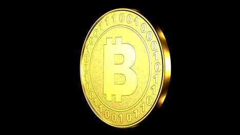 bitcoin renderizado como una moneda de oro. bucles.